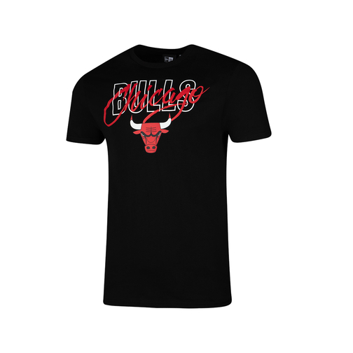 New era Chicago Bulls NBA Script Short Sleeve T-Shirt Black